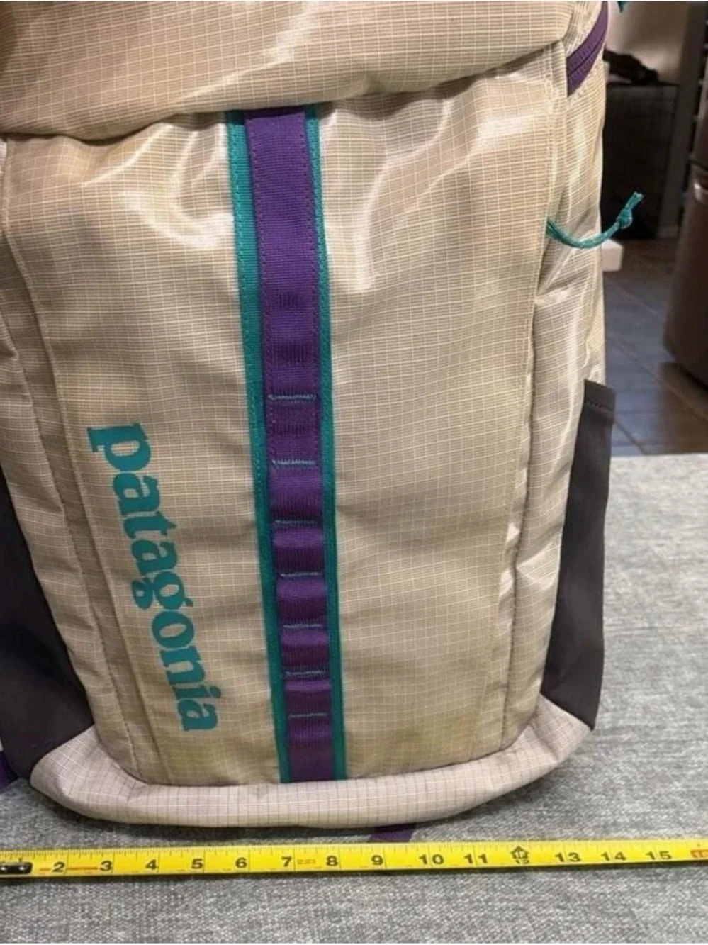 Retired Patagonia White Backpack with Purple & Teal Accents